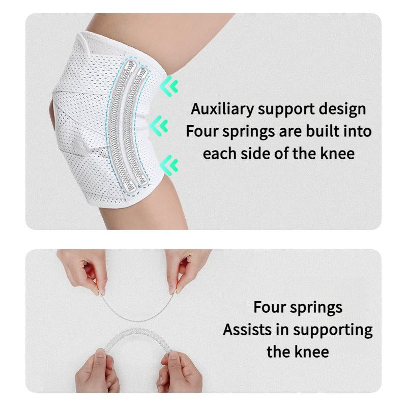 OLLAS Knee Brace for Protect, Compression Knee Support with Air Mesh Fabric, Adjustable Knee Wrap with Side Stabilizers, Ultra-Soft Bandage for Sports, Running