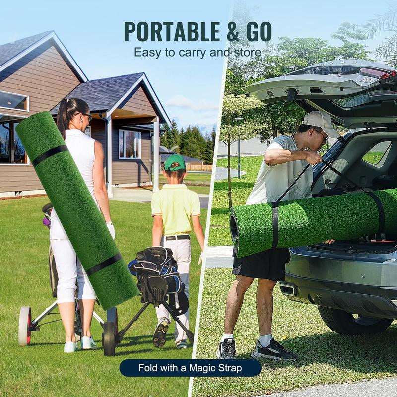 VEVOR Golf Hitting Mat, 5X4Ft Artificial Turf Golf Hitting Mat, Thickened Golf Hitting Aids with 10 Golf Balls, 9 Golf Tees, Golf Practice Hitting Mat for Backyard Driving Indoor Outdoor Training