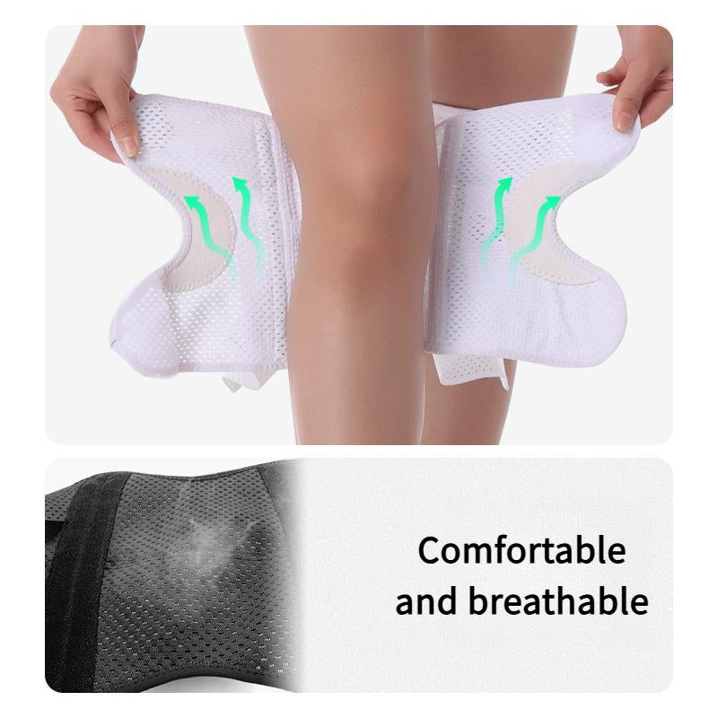 OLLAS Knee Brace for Protect, Compression Knee Support with Air Mesh Fabric, Adjustable Knee Wrap with Side Stabilizers, Ultra-Soft Bandage for Sports, Running