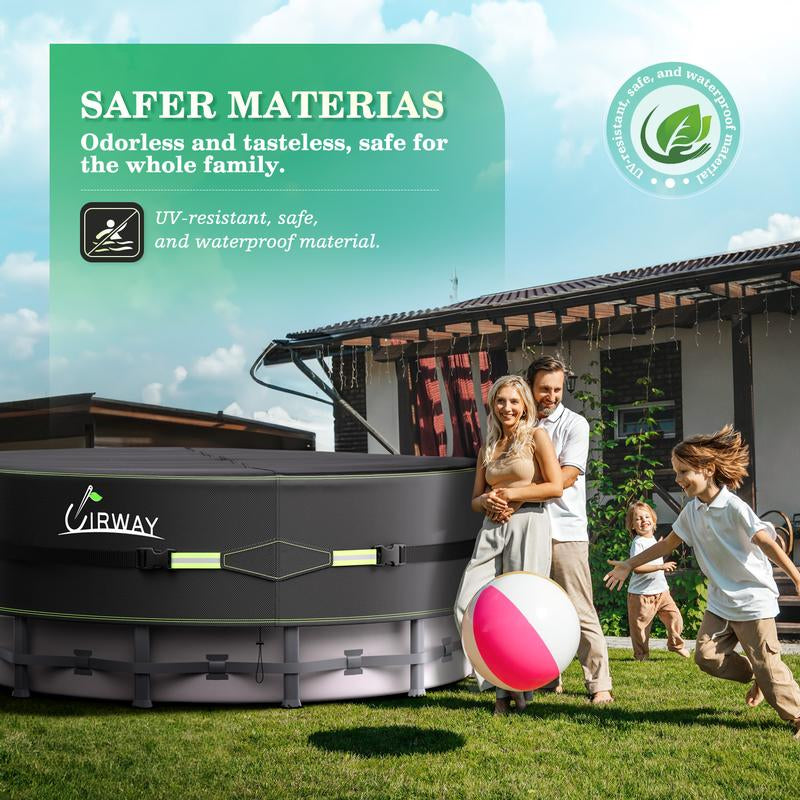 UIRWAY round Pool Cover with Reflective Strips, Swimming Pool Cover for above Ground Pools, Solar Cover