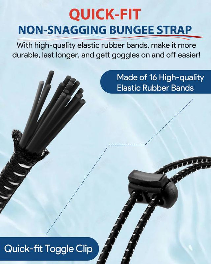 Polarized Adult Swimming Goggles Bungee Strap No Hair Pulling Anti-Fog Pool Goggles for Men Women