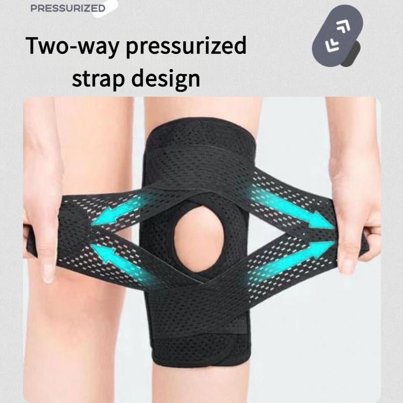 OLLAS Knee Brace for Protect, Compression Knee Support with Air Mesh Fabric, Adjustable Knee Wrap with Side Stabilizers, Ultra-Soft Bandage for Sports, Running