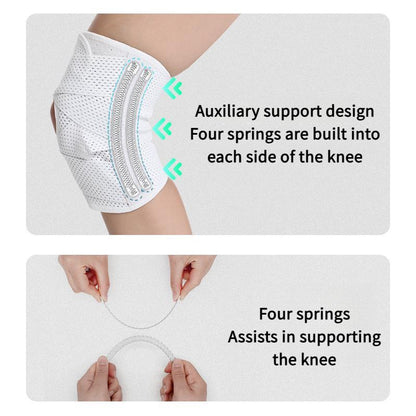 OLLAS Knee Brace for Protect, Compression Knee Support with Air Mesh Fabric, Adjustable Knee Wrap with Side Stabilizers, Ultra-Soft Bandage for Sports, Running
