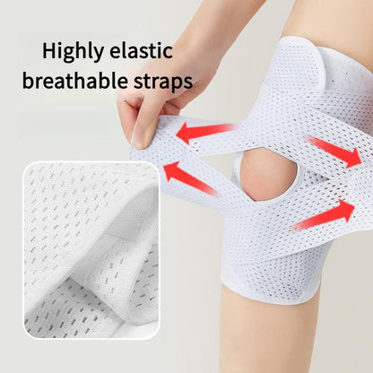OLLAS Knee Brace for Protect, Compression Knee Support with Air Mesh Fabric, Adjustable Knee Wrap with Side Stabilizers, Ultra-Soft Bandage for Sports, Running
