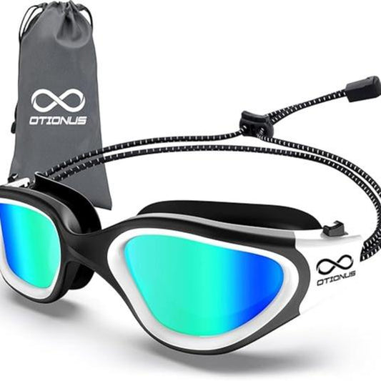 Polarized Adult Swimming Goggles Bungee Strap No Hair Pulling Anti-Fog Pool Goggles for Men Women