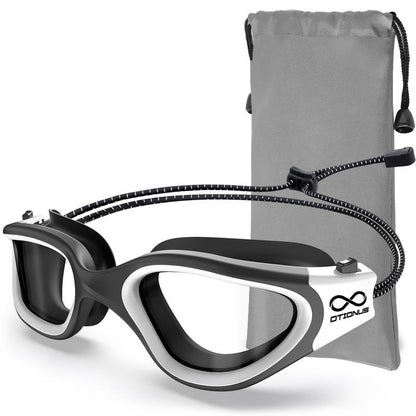 Polarized Adult Swimming Goggles Bungee Strap No Hair Pulling Anti-Fog Pool Goggles for Men Women