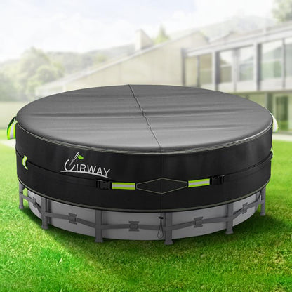 UIRWAY round Pool Cover with Reflective Strips, Swimming Pool Cover for above Ground Pools, Solar Cover