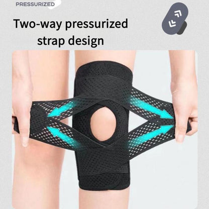 OLLAS Knee Brace for Protect, Compression Knee Support with Air Mesh Fabric, Adjustable Knee Wrap with Side Stabilizers, Ultra-Soft Bandage for Sports, Running